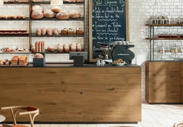 Bakery cabinetry using PurePanel Querkus Hoboken.